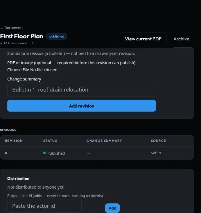 Document register with folders and file records